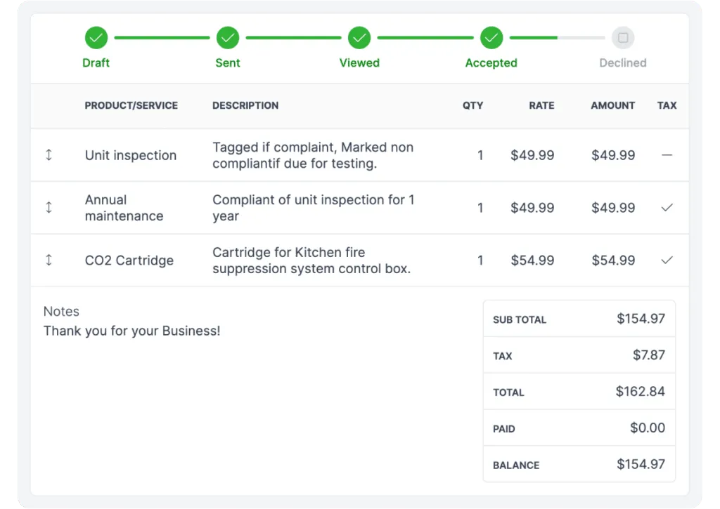 Forz invoicing with QuickBooks integration and digital payments