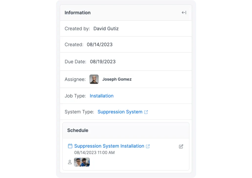 Forz job management with status tracking and mobile app for field technicians